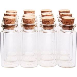 BENECREAT 15PCS 40ml Tube à essai en Verre avec Bouchon en liège Clair Plat Mini Bouteilles en Verre bocaux pour Laboratoire Perles Gomme à mâcher Bonbons épices Party Favors 
