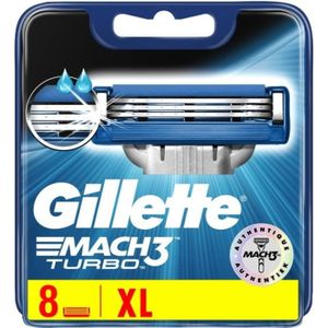 RASOIR MÉCANIQUE Gillette Mach3 Turbo Lames de Rasoir Authentiques pour Homme 8 Recharges XL