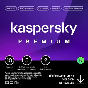 ANTIVIRUS À TELECHARGER Kaspersky Premium 2023 - (10 Postes - 2 Ans) | Ver
