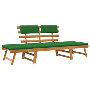 BANC D'EXTÉRIEUR Banc de jardin avec coussins 2-en-1 190 cm Bois solide d'acacia Mothinessto LY0657