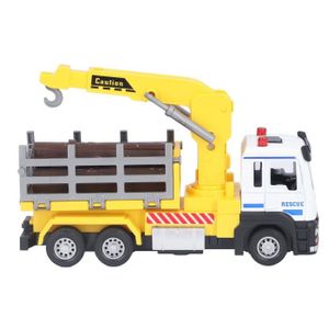 VOITURE - CAMION Omabeta modèle de camion en rondins Jouet de camion forestier 1:32, modèle de véhicule en rondins avec effet jeux d'activite Jaune