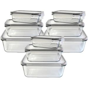 Fit & Fresh Lot De 5 Récipients En Verre Divisés, Deux Compartiments