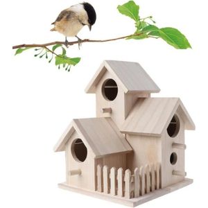 NICHOIR - NID Nichoir maison en bois véritable Volière Mangeoire à oiseaux cage oiseau grand fort Sécurité 20.5x15.5x15.5cm