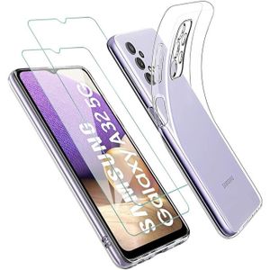 ACCESSOIRES SMARTPHONE Coque Samsung Galaxy A32 4G + 2 Verres Trempés Protection écran 9H Housse Silicone Transparent Ultra Fine Anti-Rayures