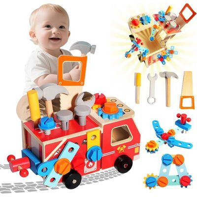KIT EDUCATIF MONTESSORI POUR ENFANT DE 1 à 6 ans (coffret de 10 jouets en bois idéal pour les