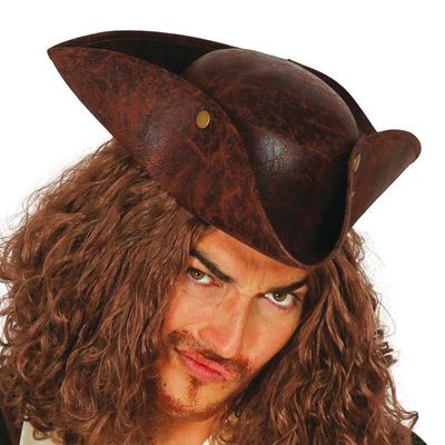 Chapeau Pirate Adulte Tricorne Avec Perruque Dreadlocks Intégrées – Accessoire Déguisement Carnaval, Halloween, Soirée Pirate Authentique