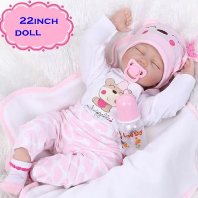 Poupée Bébé Reborn - Noname - 55 cm - Silicone souple - Poids léger - Fille