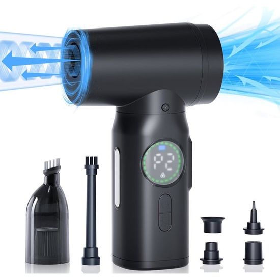 Souffleur PC Rechargeable 200 000 RPM - Léger, écran Numérique, Batterie 6000mAh, Parfait Pour Nettoyer Clavier, Voiture, Appareils électroniques - 2