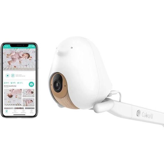 Cubo AI Babyphone Intelligent et 3 Supports | Caméra WiFi Vision Nocturne 1080p HD avec alertes I.A. pour la sécurité de bébé,[19]