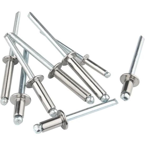 Lot De 30 Rivets Aveugles Aluminium/acier 5x50 Mm - Extrémité Ouverte, Plaqués Zinc - Neuf