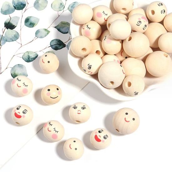Lot De 400 Perles En Bois De Buis Anciennes - Forme Grain De Riz à Facettes, Couleur Naturelle, Occasion