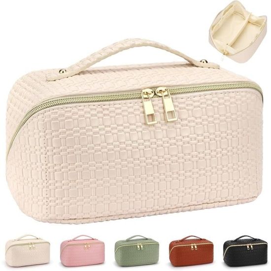 Set de 2 Vanity Rigides - Trousse de Toilette avec Poignée - Organisateur de Voyage - Boîte de Rangement