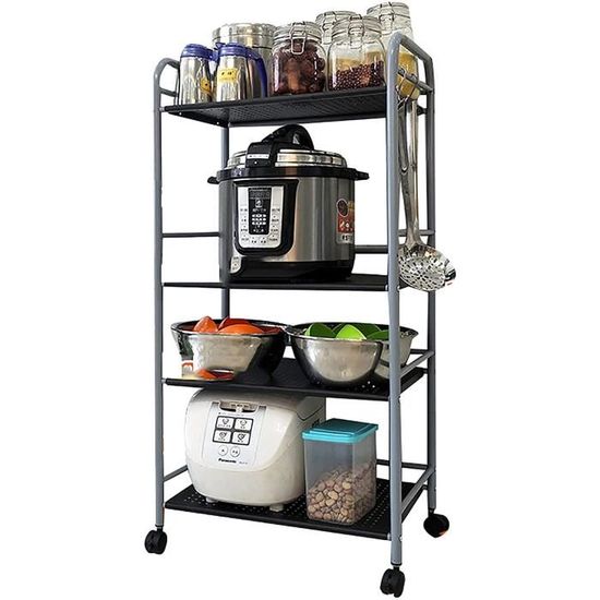 Meuble De Rangement Cuisine Roulette pour Chariot Chariot à 4 Niveaux