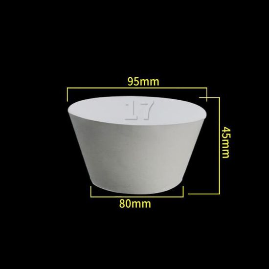 4 Bouchons En Caoutchouc Coniques Blancs - Taille 6# - 33x25x28mm - Pour Laboratoire