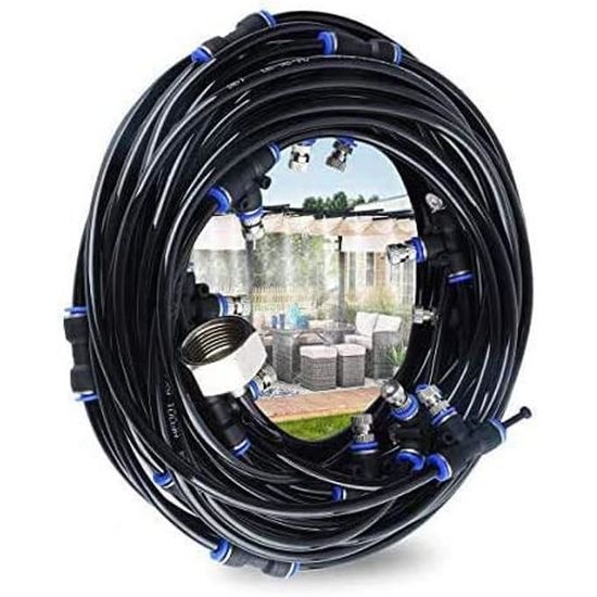 Brumisateur Terrasse 8m 4 Buses - Système Refroidissement Jardin Portable Pulvérisation Verticale