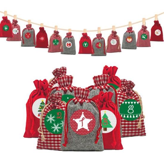 Calendrier De L'Avent 2025 En Feutre 24 Pochettes + Décorations Peluche - DIY, Réutilisable - 4