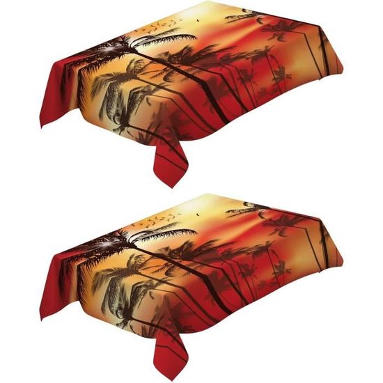 Nappe Rectangulaire Feuille D'érable Automne - 152x264 Cm - Polyester Imperméable Antitache - Pour Table Fête, Salon, Extérieur