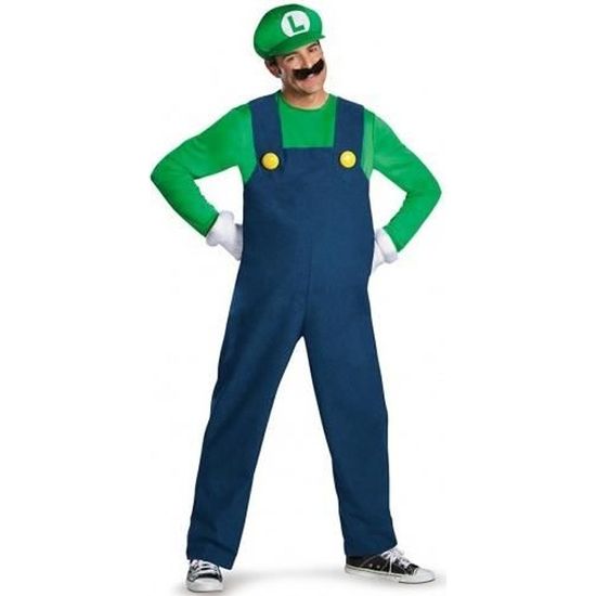 Déguisement Luigi - New Super Mario Bros - Taille XL - Bleu - DISGUISE - Adulte