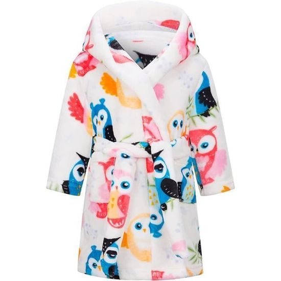 Enfants Filles Garçons Unisexe Polaire Animaux à Capuche Peignoir Robe De Chambre 2-13 Ans Giraffe - Prêt-à-Porter