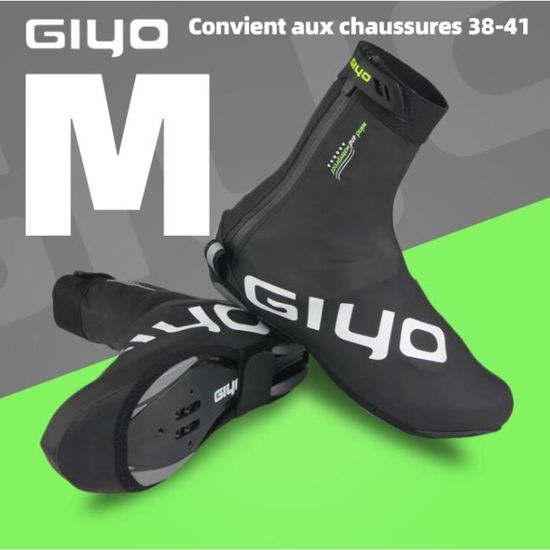 Couvre-chaussures de cyclisme noir GIYO pour homme - Accessoires sportifs VTT et route respirants