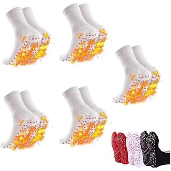 Lot De 3 Paires De Chaussettes Minceur Auto-chauffantes – Avec Tourmaline Et Points D’acupression – Pour Drainage Et Circulation – Noir