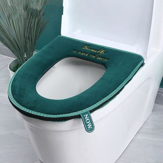 Lot De 2 Housses Pour Abattant Et Réservoir De WC - Bord élastique, Tissu Polyester, Lavable, Décoration Salle De Bain