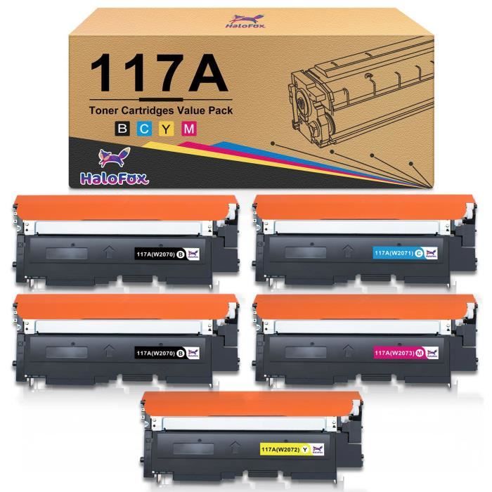 CMYBABEE 5-Pack Cartouche 117A de Compatible pour HP Color Laser MFP 178nw 179fnw 150nw 150a