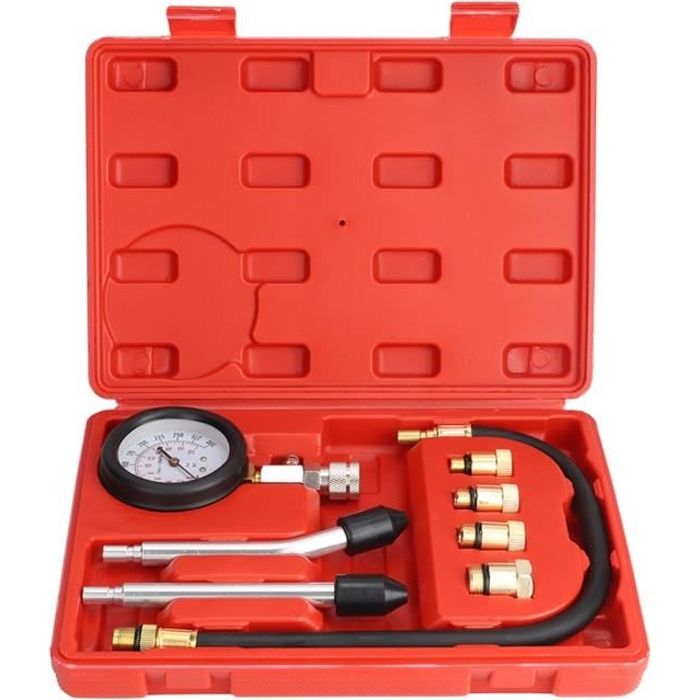 Outil de testeur de compression de moteur de système de jauge de pression d'huile de voiture universelle 8pcs -TAM