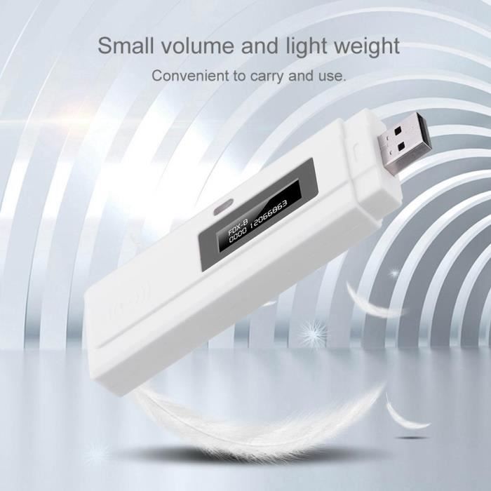 USB Lecteur d'identité rechargeable d' écran OLED de haute luminosité pour animaux pour intérieur de la maison ou au soleil---RAC