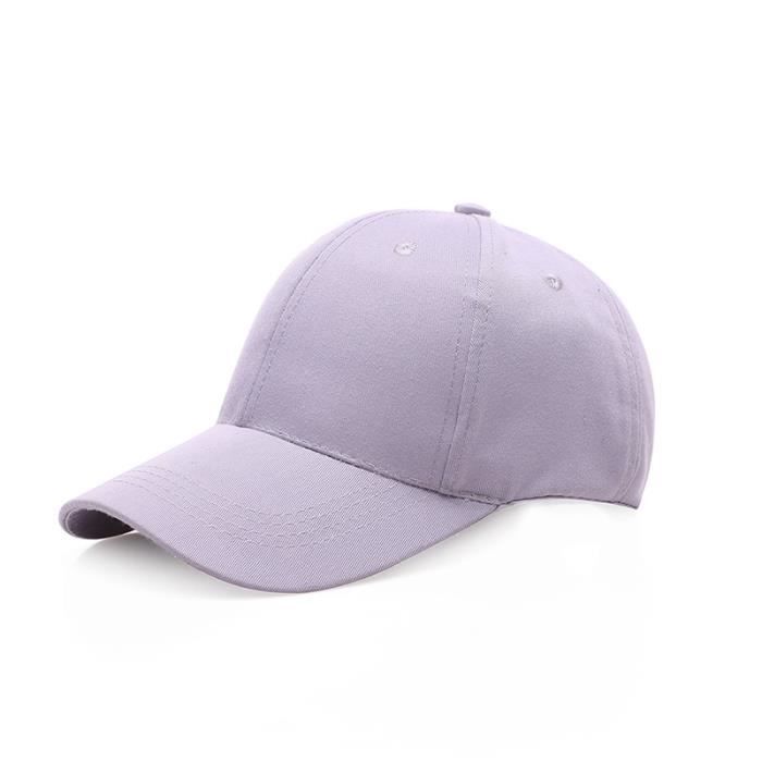 CASQUETTE Homme Femme Chapeau de Soleil Voyage de Plein Air Couleur Unie Elegant, 56-60cm, blanc