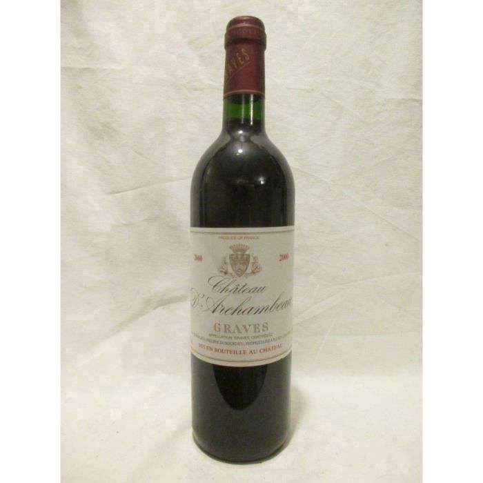 graves château d'archambeau rouge 2000 - bordeaux france