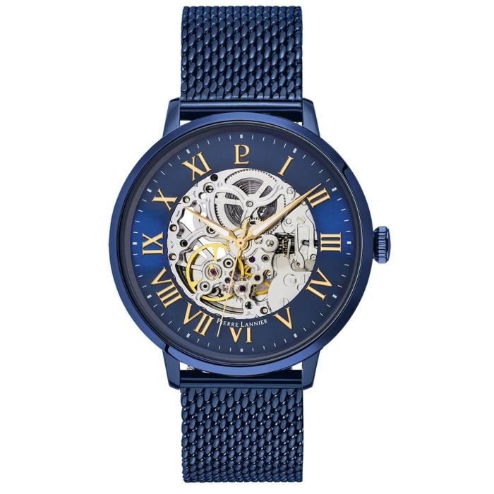 Pierre Lannier Homme 318B468 Milanais PVD bleu