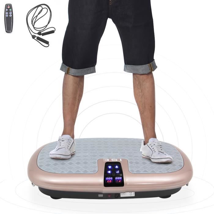 ISE Plateforme vibrante oscillante,Shaper plate plateforme plaque avec 2 Cordes de Traction ,Pour maigrir cardio Fitness SY-8009-GD