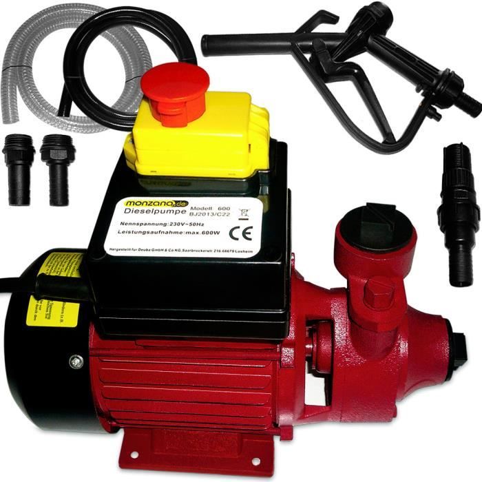 Pompe diesel moteur avec tuyaux et pistolets - clapet- 40 litres/min 600W