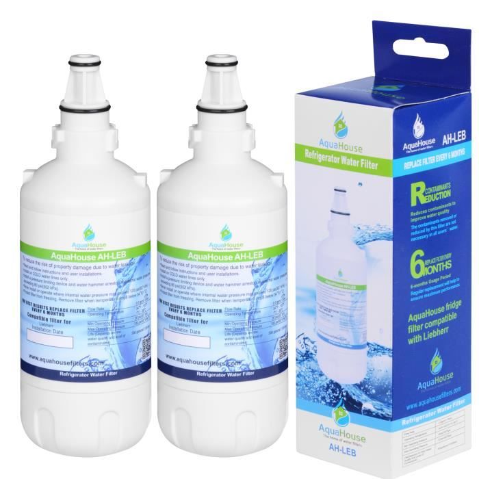 2x AH-LEB Compatible Filtre à eau Liebherr 7440002, 7440000, 53-WF-26LR, 7731240, 7731240-00, 440002, CNes Réfrigérateur-congélateur