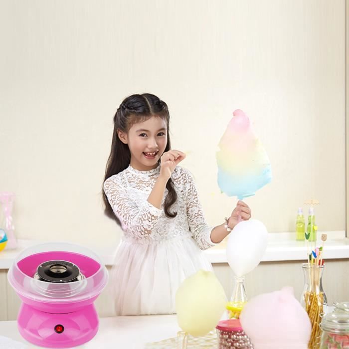 HOT Machine à barbe à Papa Cotton Candy Maker 500W Batonnet Cuillère Rose
