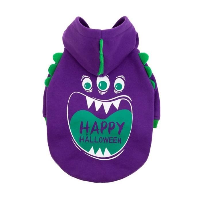 Manteau Blouson,Costume de carnaval Cosplay amusant Costume d'halloween pour chiens, vêtements pour petit chien- Type Purple-S #A