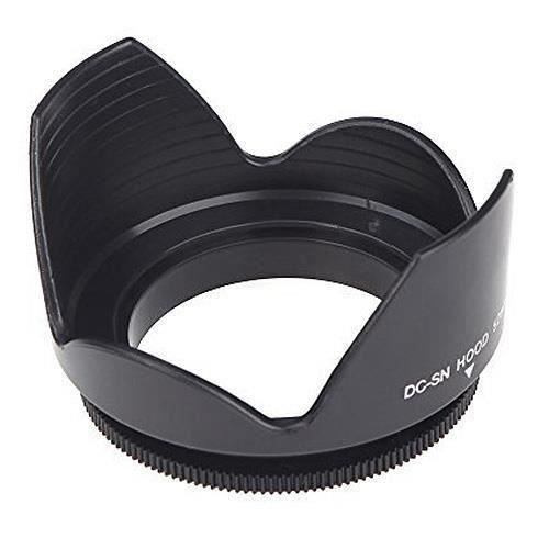 DC-SN HOOD 62mm vis couronnes de fleurs Pare-soleil petale pour Canon Nikon Tamron Sigma Sony 58mm lentille Noir LIJFK15005