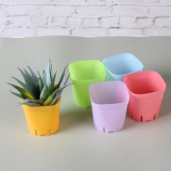 Pot de fleurs plastique carré Mini 10 pièces-lot Plateau à plantes fournitures de jardin plante verte outil de plantation de déc