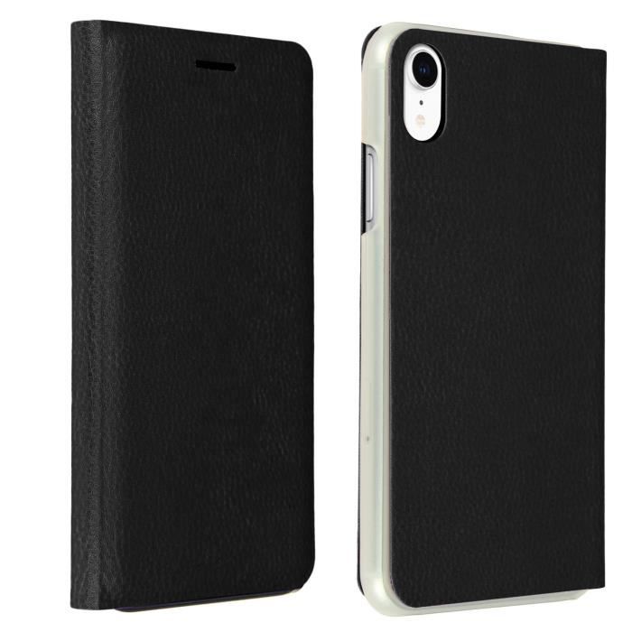 Housse iPhone XR Étui Portefeuille Clapet Flip Cover Ultra-fin - noir