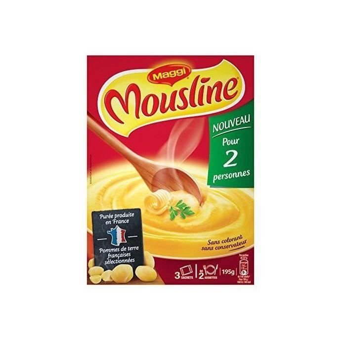 MOUSLINE Lot de 3 Sachets de Purée nature - 65 g