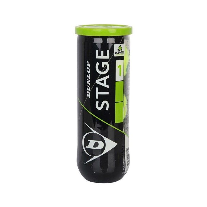 Lot de 3 balles de tennis Dunlop stage 1 - jaune/vert - TU