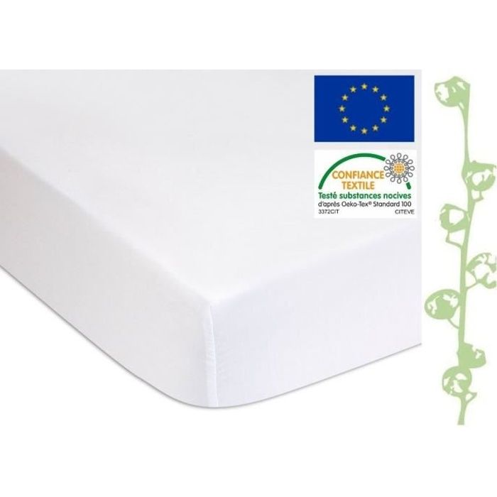 EASY DORT Protège matelas, alèse 90x190 cm - Éponge Coton Bio + PU -Lit 1 place Enfant, Adulte 90 x 190cm - Imperméable Confortable