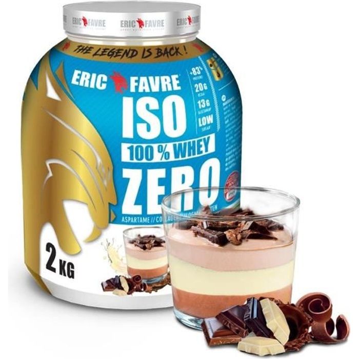 ISO WHEY ZERO 100% Pure Whey Protéine Isolate (Choco Intense) - Prise de Masse - 2kg - Laboratoire Français Eric Favre