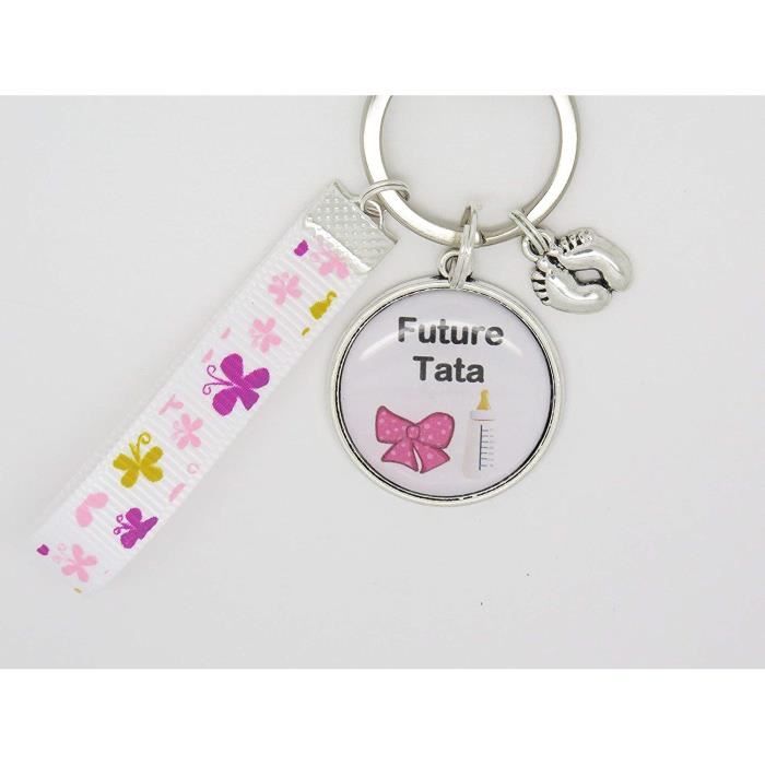 Portes Clés Personnalisable ou Bijou de Sac Cadeau Original pour Annonce Grossesse Tata Tatie Tante