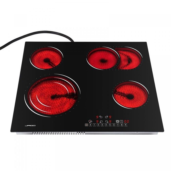 Jago® Table de Cuisson - Vitrocéramique, 4 Foyers, Encastrable, 6800 W, Contrôle Tactile, Minuterie - Plaque de Cuisson Électrique