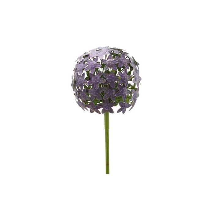 Fleur d'Allium sur Tige Décoration Florale pour Jardin Massif ou Pot de Fleur en Métal Coloré Vert et Violet 20x20x116cm 116 Vert