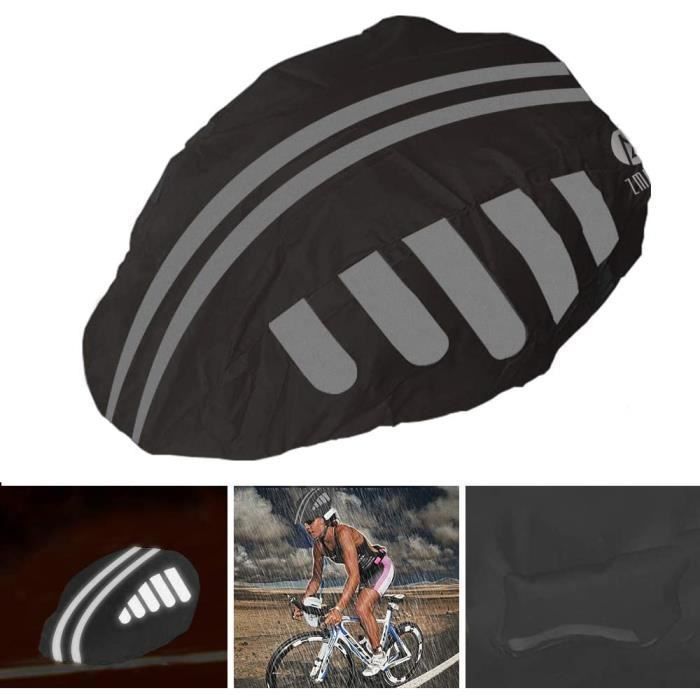 Housse de Protection Contre la Pluie pour Casque de vélo avec Bandes réfléchissantes, Haute visibilité, Housse imperméable Anti-pous