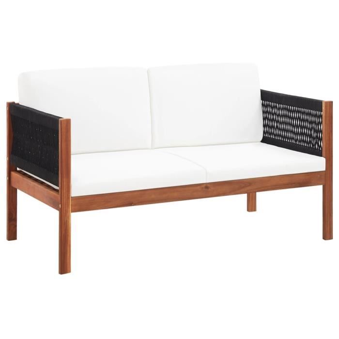 Canapé de jardin Lit de jardin-Mobilier d'extérieur Salon de Jardinà 2 places Bois d'acacia massif