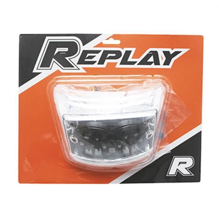 PHARES FEU AR SCOOT REPLAY LEXUS NOIR A LEDS POUR MBK 50 BOOSTER-YAMAHA 50 BWS 2004> (16 LEDS ROU